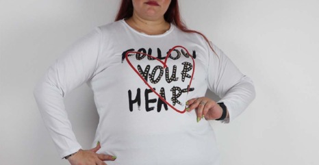 T-SHIRT FOLLOW CURVY - nero, F54