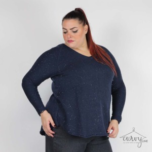 MAGLIA SCOLLO V STRASS